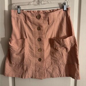 Hesperi Textured Mini Skirt in Blush Pink